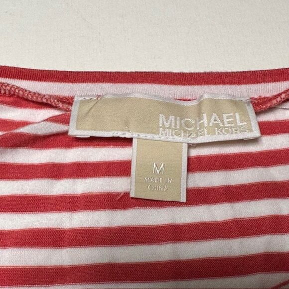 Michael Kors Women’s Striped Chiffon Bottom Burnt Orange Tank Top Size M - Picture 6 of 7